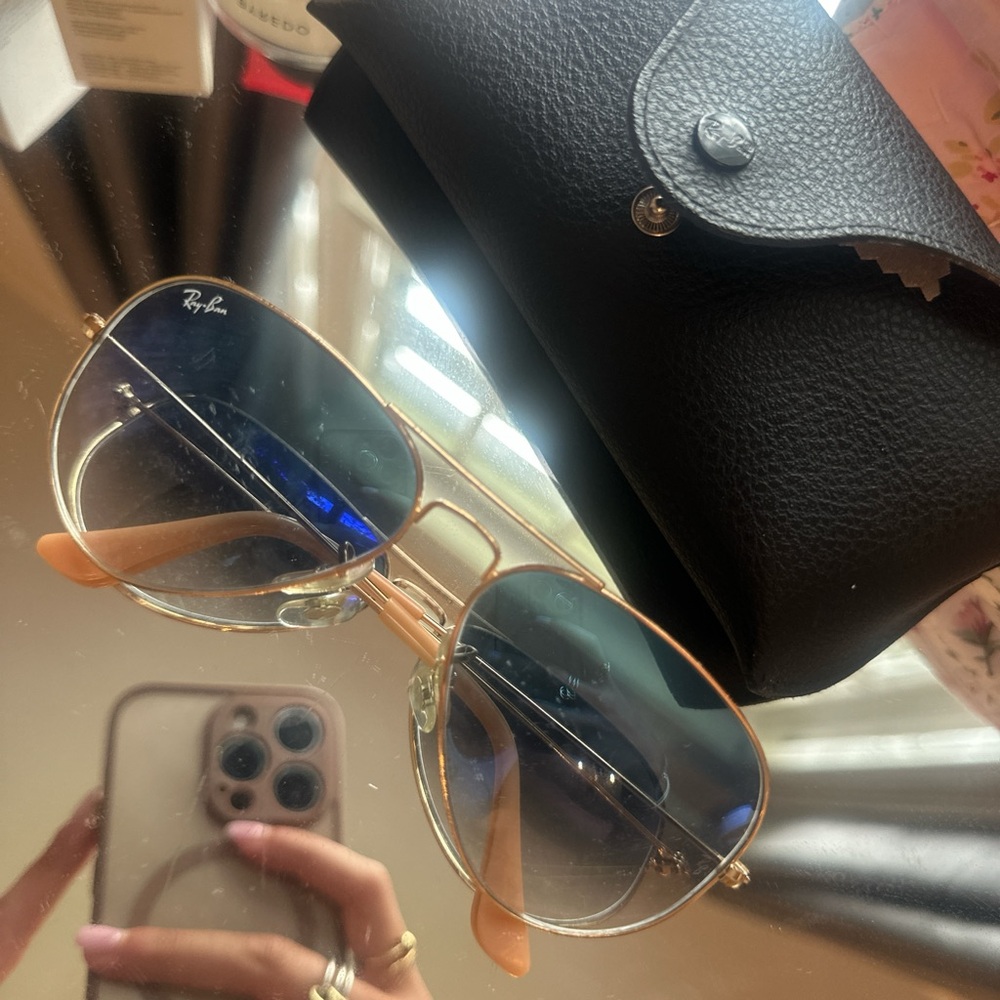 Ray-Ban Gold Blue Aviator Sunglasses